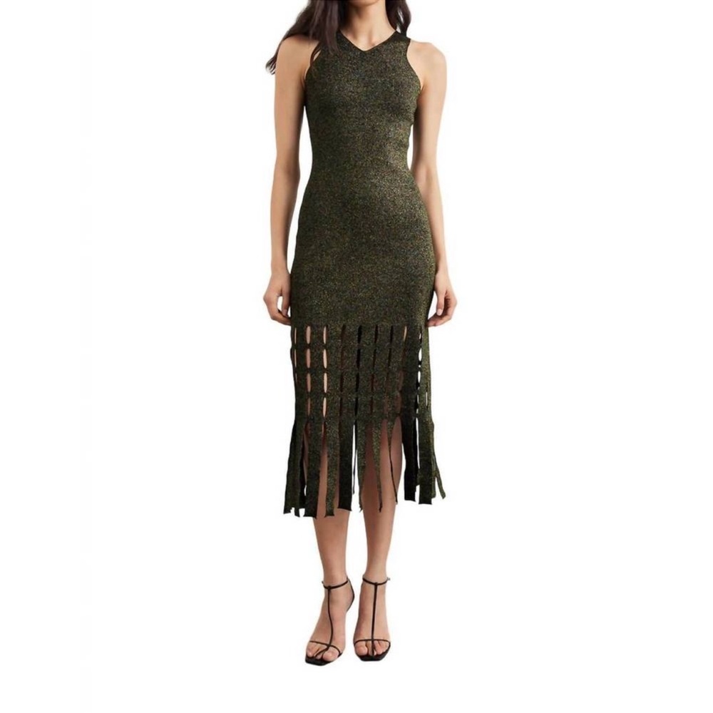 NEW WITHOUT TAGS RAILS kaia dress in gold lurex Sz M